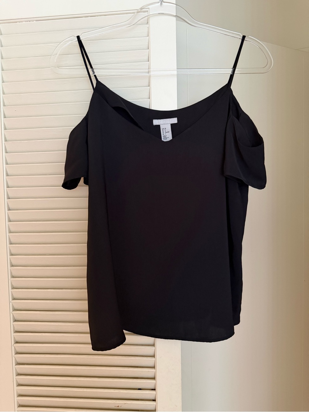 H&M Black Cold-Shoulder V-Neck Camisole